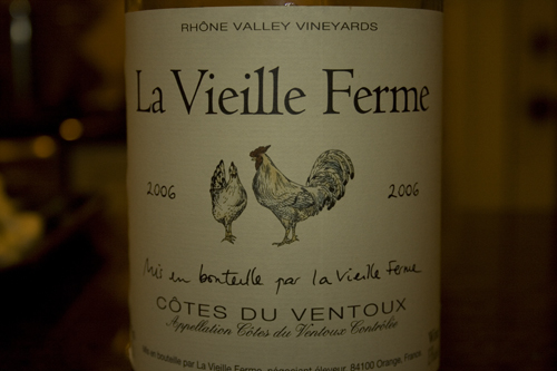 la vieille ferme wine label aka chicken wine
