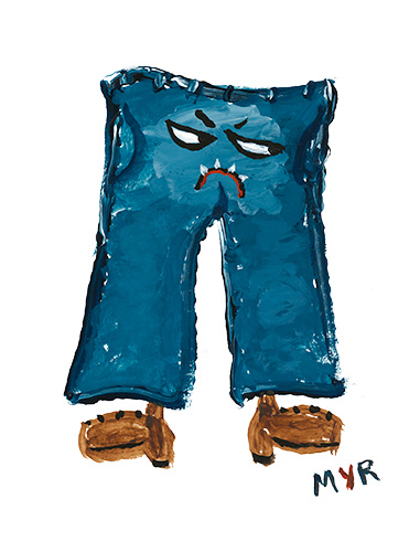 grumpy pants watercolor