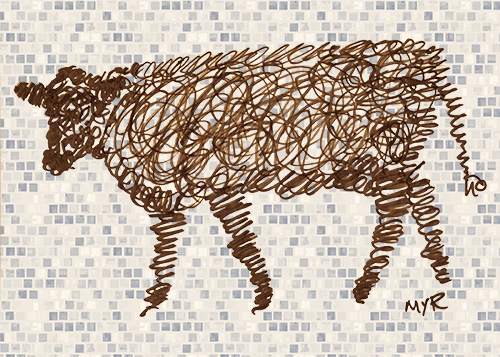 cow scribble artwork