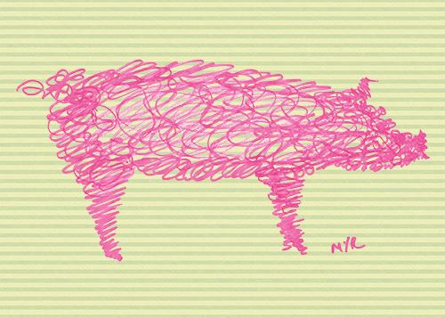 pig scribble artwork