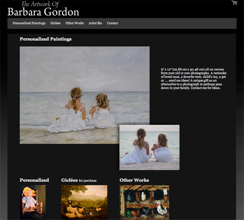 barbara gordon artwork website snapshot