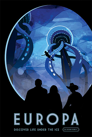 Europa - NASA Space Age Travel Poster
