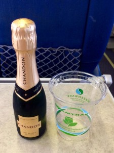 California sparkling wine on board the train