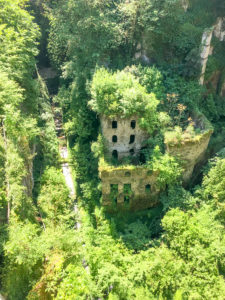 Abandoned mill in deep ravine Sorrento Italy
