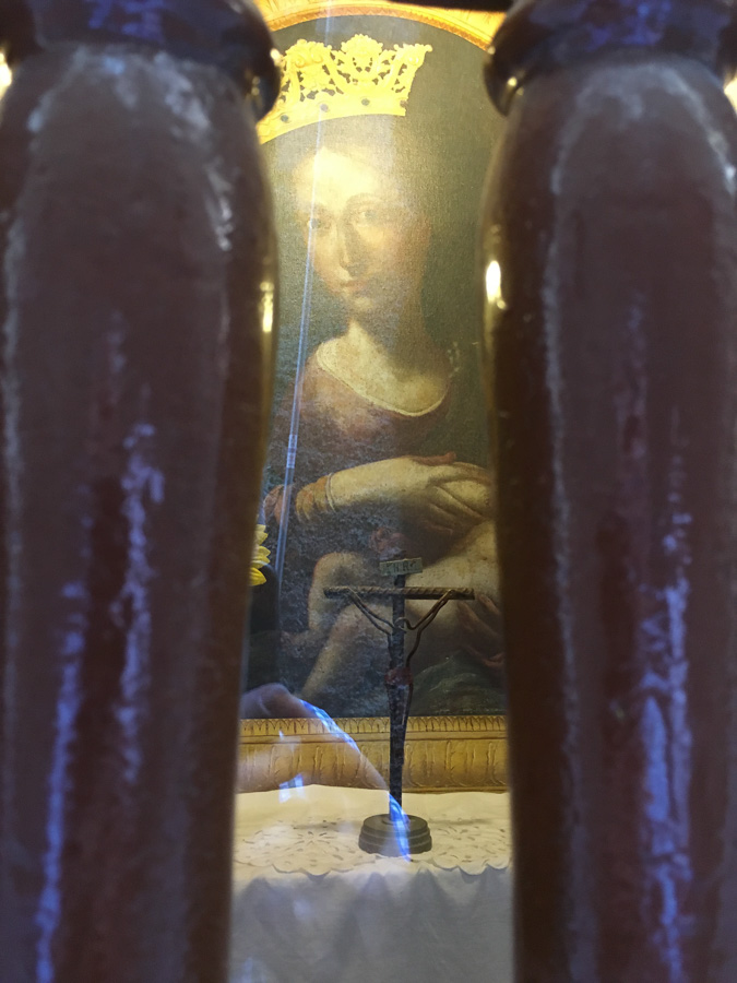 Painting of Mary within a shrine Sorrento Italy
