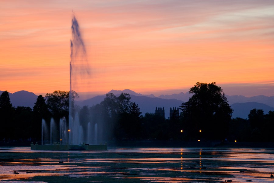 sunset at city park denver colorado