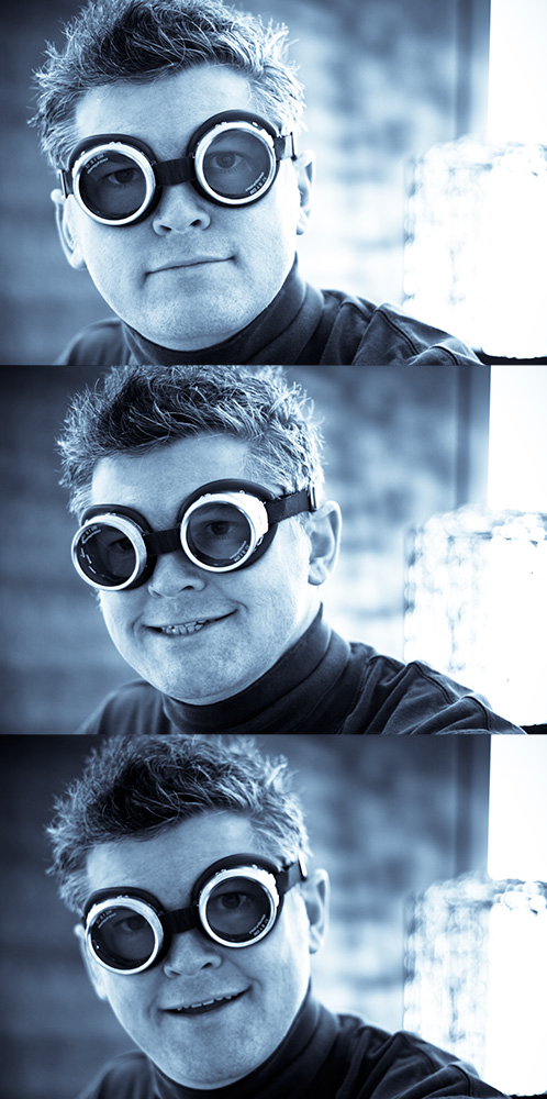 paul wearing german welding goggles
