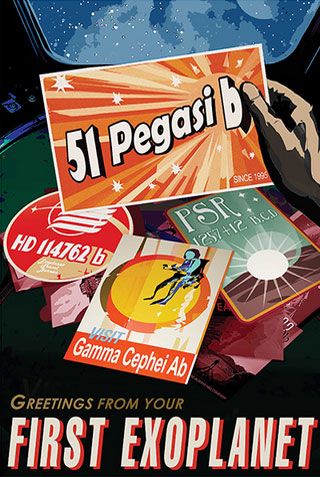 51 Pegasi b - NASA Space Age Travel Poster