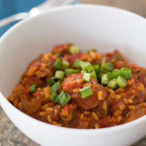 saucy brown rice jambalaya