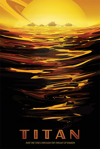 Titan - NASA Space Age Travel Poster