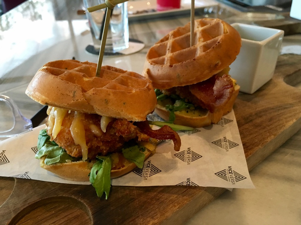 Chicken And Waffle Sliders - Vice/Versa At Vdara Las Vegas