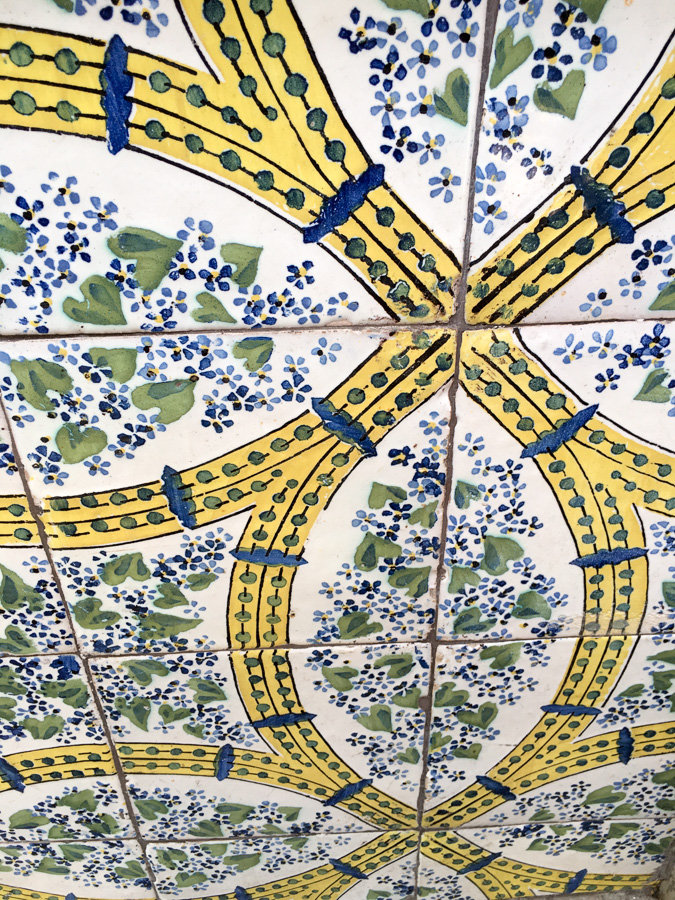 Yellow green and blue tiles Sorrento Italy