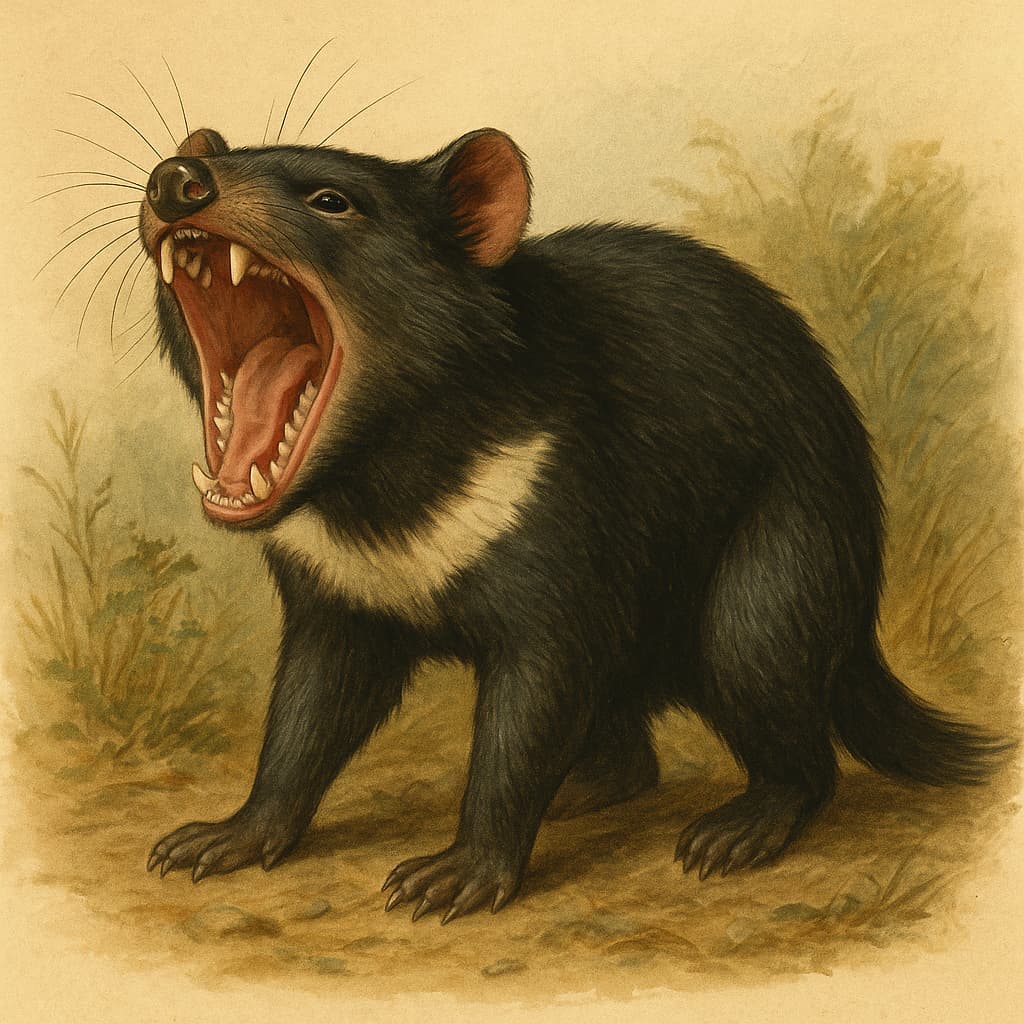 illustration of a tasmanian devil screaming