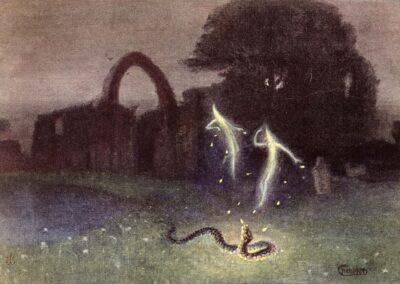 Will O The Wisp and Snake, painting by Hermann Hendrich